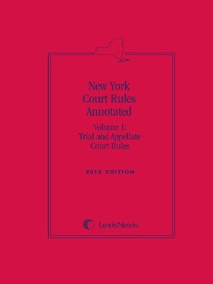 cover image of New York Court Rules Annotated